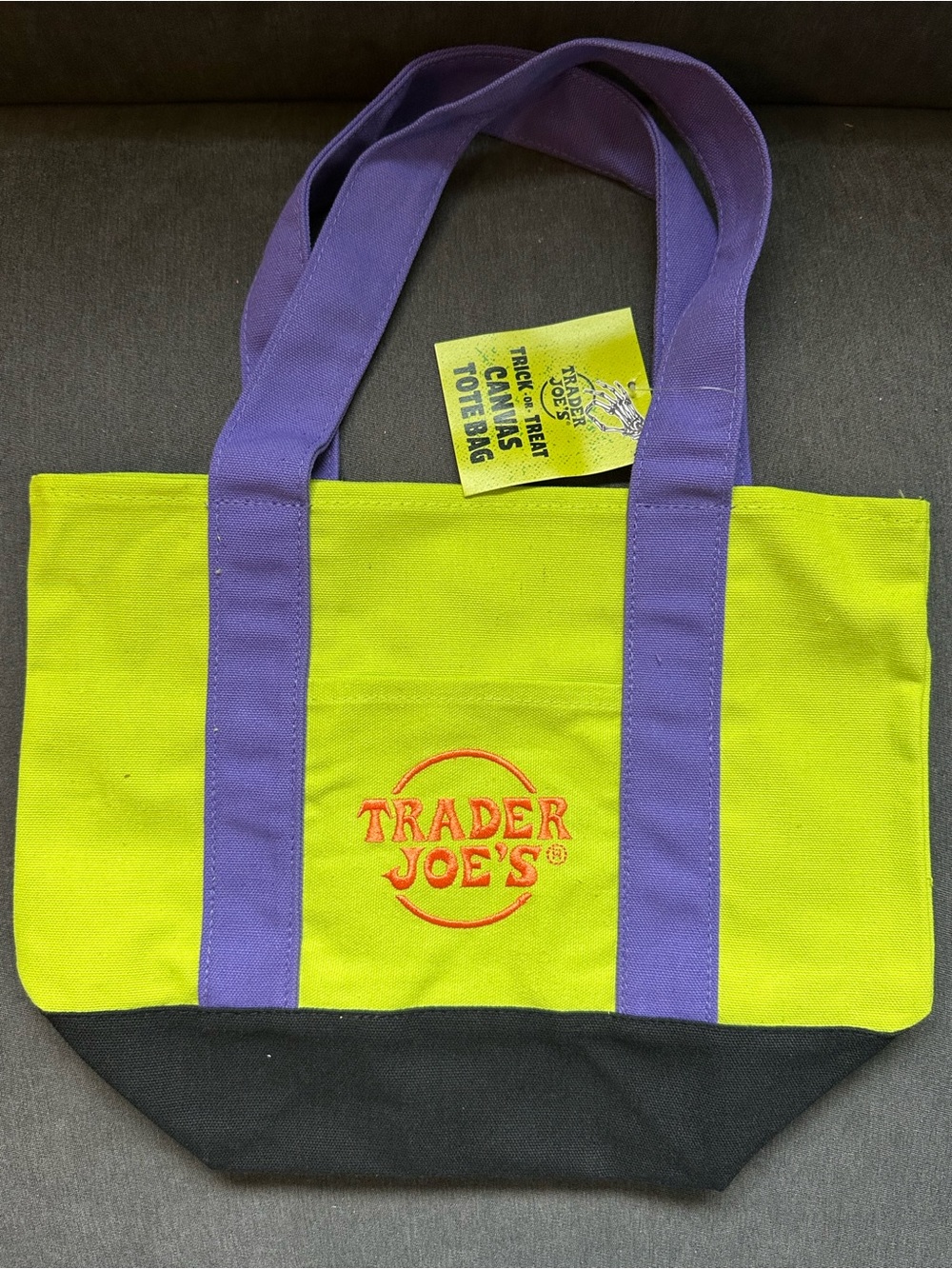 NEW Trader Joe’s Halloween Mini Tote Bag - Lime Green